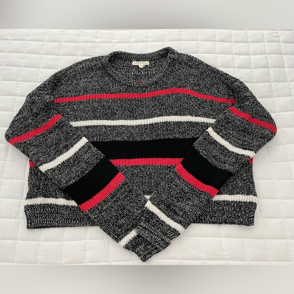 PacSun L. A. Hearts Black/Red & White Striped Sweater Size Small - Picture 1 of 3